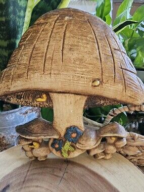 Vintage 1970s Mushroom Ceramic Wall Plaque USA